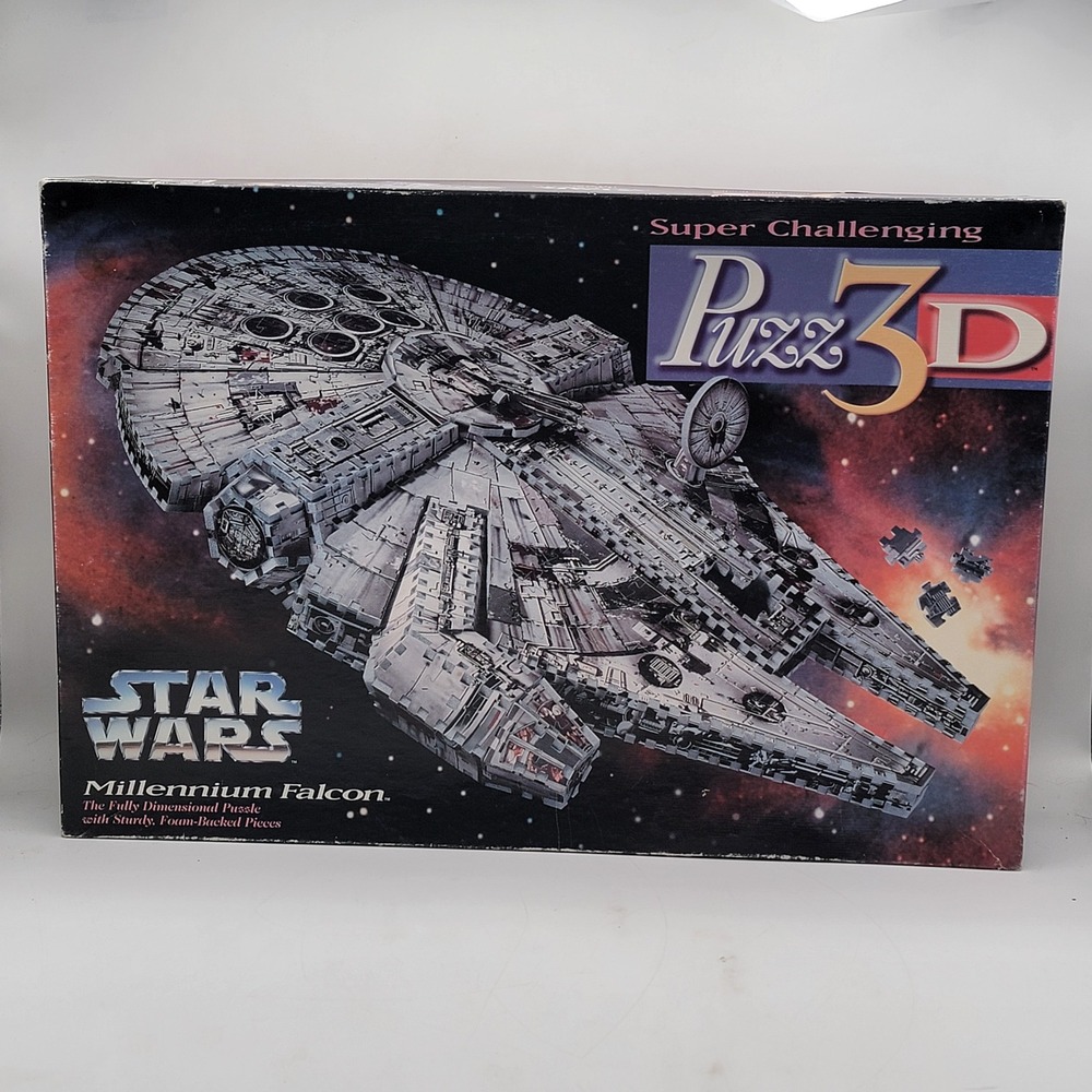 Milton Bradley Star Wars Millennium Falcon Puzz-3D 1995 3D Foam Puzzle 4678 Good